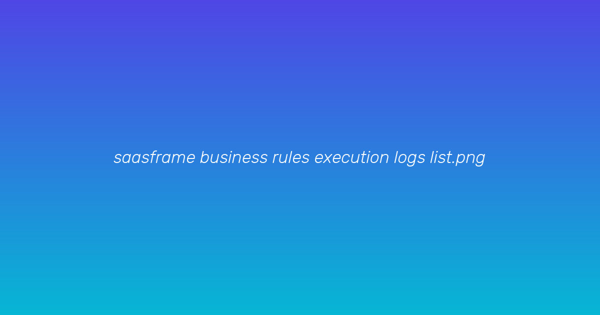 Execution Logs List