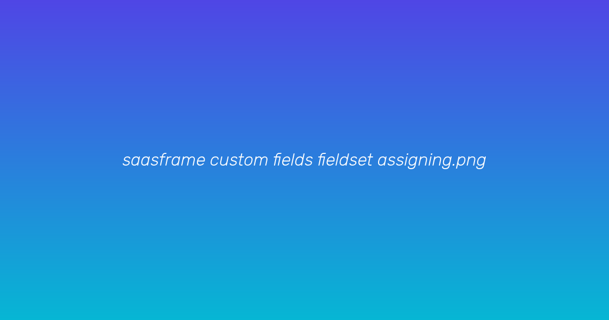 Choosing a fieldset in filters