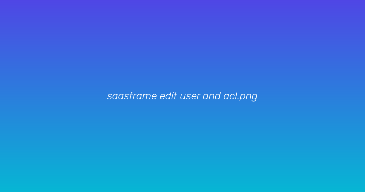 Editing user ACL overrides