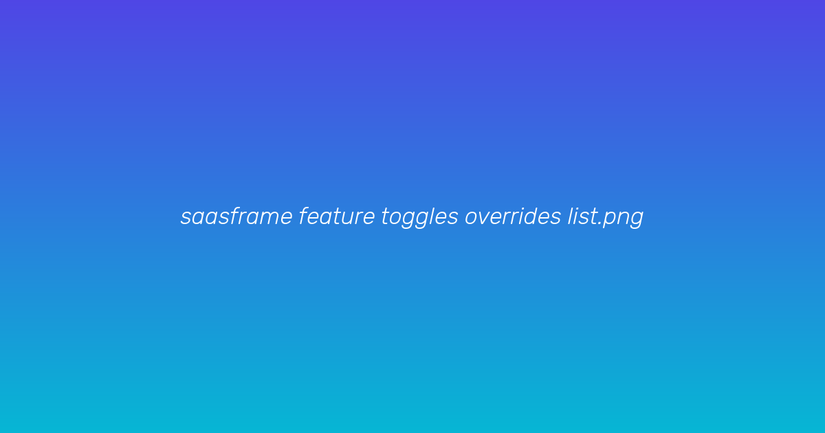 Feature toggle overrides