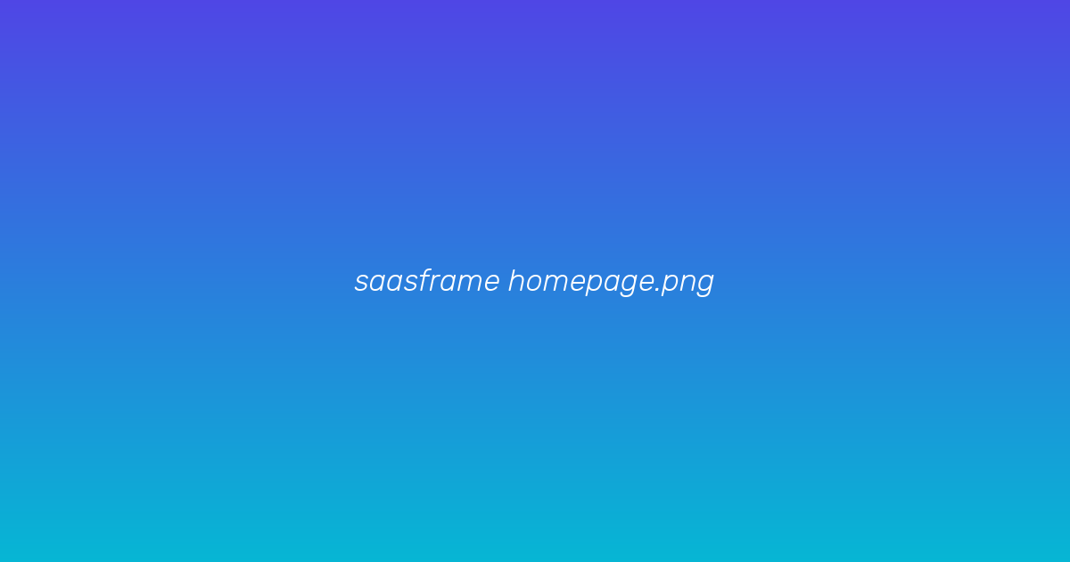 Open Saasframe dashboard
