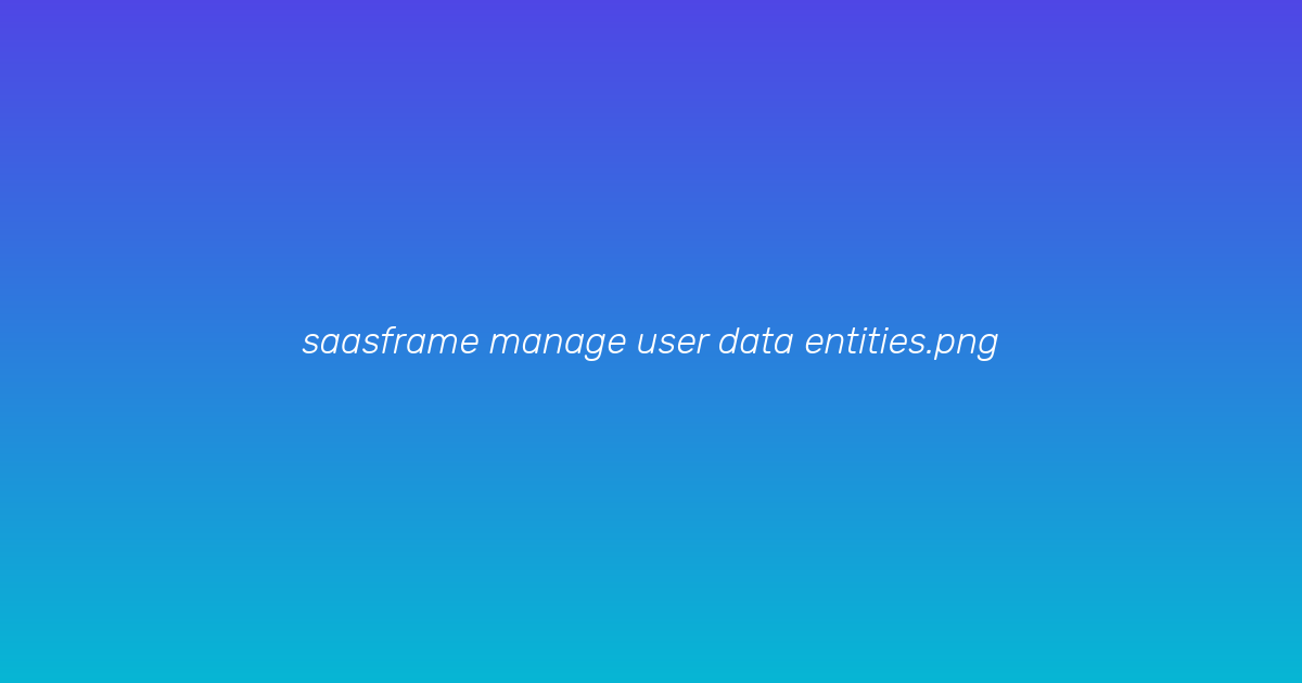 User entities overview